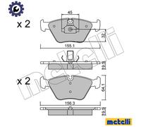 BRAKE PAD SET DISC BRAKE 22-0207-3 FOR BMW Z4/E86/Roadster/E85 X3/SAV/E83 2.0L