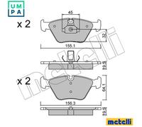 BRAKE PAD SET DISC BRAKE 22-0207-3 FOR BMW Z4/E86/Roadster/E85 X3/SAV/E83 2.0L