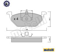 metelligroup 22-0211-0 Brake Pads, Made in Italy