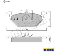 metelligroup 22-0211-0 Brake Pads, Made in Italy