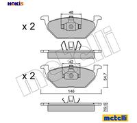 BRAKE PAD SET DISC BRAKE 22-0211-1 FOR VW AQY/AZG/APK/AZJ/AEG 2.0L 4cyl