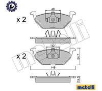 BRAKE PAD SET DISC BRAKE 22-0211-1 FOR VW AQY/AZG/APK/AZJ/AEG 2.0L 4cyl