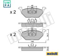 BRAKE PAD SET DISC BRAKE 22-0211-1 FOR VW AQY/AZG/APK/AZJ/AEG 2.0L 4cyl