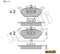 BRAKE PAD SET DISC BRAKE 22-0211-1 FOR VW AQY/AZG/APK/AZJ/AEG 2.0L 4cyl