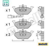metelligroup 22-0211-2 Brake Pads, Made in Italy