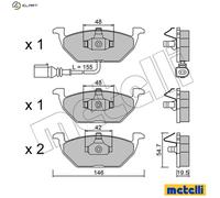 metelligroup 22-0211-2 Brake Pads, Made in Italy