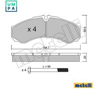 BRAKE PAD SET DISC BRAKE 22-0212-0 FOR IVECO DAILY/II/Van/Platform/Chassis 2.5L
