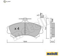 Brake pads 22-0216-0 METELLI for MITSUBISHI VOLVO