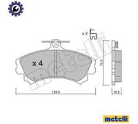 Brake pads 22-0216-0 METELLI for MITSUBISHI VOLVO