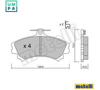 Brake pads 22-0216-0 METELLI for MITSUBISHI VOLVO
