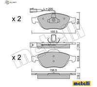 Brake pads 22-0220-0 METELLI for ALFA ROMEO 156 156 Sportwagon