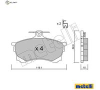 BRAKE PAD SET DISC BRAKE 22-0250-0 FOR MITSUBISHI 4G92 1.6L F8QT 1.9L 4cyl
