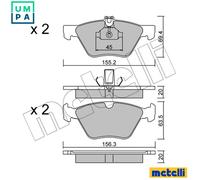 Brake pads 22-0252-0 METELLI for MERCEDES-BENZ CHRYSLER