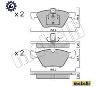 Brake pads 22-0252-0 METELLI for MERCEDES-BENZ CHRYSLER