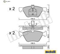 Brake pads 22-0252-0 METELLI for MERCEDES-BENZ CHRYSLER