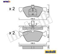 BRAKE PAD SET DISC BRAKE 22-0252-0 FOR MERCEDES-BENZ CLK/Convertible SLK 2.3L