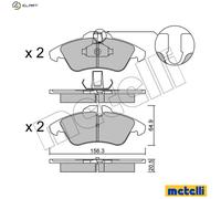 Brake pads 22-0256-1 METELLI for MERCEDES-BENZ SPRINTER 2-t Bus SPRINTER 3-t Bus