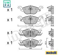 Brake pads 22-0257-0 METELLI for OPEL ASTRA G Hatchback ASTRA G Estate