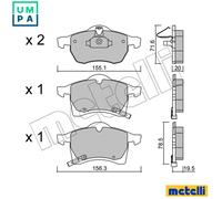 Brake pads 22-0258-0 METELLI for OPEL ASTRA G Hatchback ASTRA G Estate