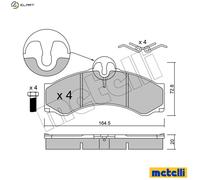 Brake pads 22-0262-0 METELLI for VW MERCEDES-BENZ