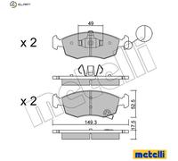 Metelli Disc Brake Pad Set 22-0274-5 – for Fiat, Lancia, Chrysler (Panda 1.2L, 1.0L 2cyl)
