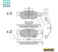 BRAKE PAD SET DISC BRAKE 22-0274-6 FOR FIAT 500/e/Convertible 500e PANDA 1.0L