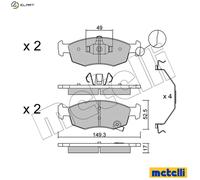 BRAKE PAD SET DISC BRAKE 22-0274-6 FOR FIAT 500/e/Convertible 500e PANDA 1.0L