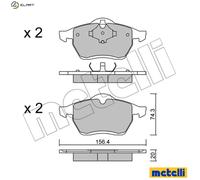 Brake pads 22-0279-0 METELLI for VW FORD SEAT