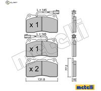 BRAKE PAD SET DISC BRAKE 22-0288-0 FOR ALFA ROMEO LANCIA 939 B1.000 1.7L 4cyl