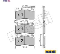 BRAKE PAD SET DISC BRAKE 22-0288-0 FOR ALFA ROMEO LANCIA 939 B1.000 1.7L 4cyl