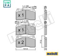 BRAKE PAD SET DISC BRAKE 22-0288-0 FOR ALFA ROMEO LANCIA 939 B1.000 1.7L 4cyl