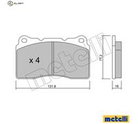 Brake pads 22-0288-1 METELLI for VOLVO RENAULT