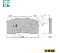 Brake pads 22-0288-1 METELLI for VOLVO RENAULT