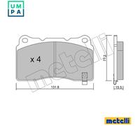 METELLI 22-0288-8 Brake pad set