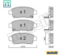 Brake pads 22-0292-0 METELLI for TOYOTA DAIHATSU