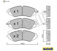 Brake pads 22-0294-0 METELLI for CHEVROLET DAEWOO