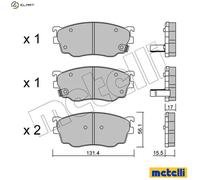 Brake pads 22-0301-0 METELLI for MAZDA 626 Mk V 626 Mk V Hatchback PREMACY