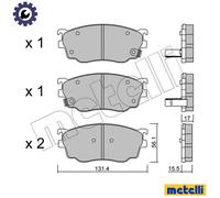 Brake pads 22-0301-0 METELLI for MAZDA 626 Mk V 626 Mk V Hatchback PREMACY