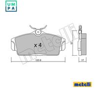 Brake pads 22-0305-0 METELLI for NISSAN PRIMERA PRIMERA Hatchback ALMERA Mk II
