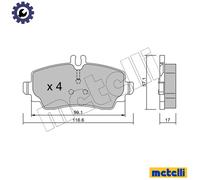 Brake pads 22-0310-0 METELLI for MERCEDES-BENZ A-CLASS