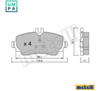 Brake pads 22-0310-0 METELLI for MERCEDES-BENZ A-CLASS