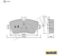 Brake pads 22-0310-1 METELLI for MERCEDES-BENZ VANEO