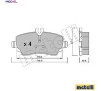 Brake pads 22-0310-1 METELLI for MERCEDES-BENZ VANEO