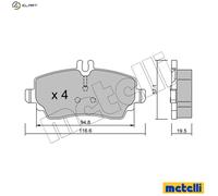 Brake pads 22-0310-1 METELLI for MERCEDES-BENZ VANEO