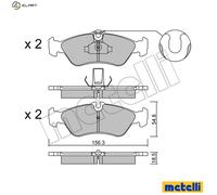 Brake pads 22-0311-0 METELLI for MERCEDES-BENZ VW PUCH
