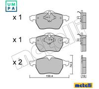 Brake pads 22-0314-1 METELLI for VOLVO S70 V70 C70 I Coupe C70 I Convertible