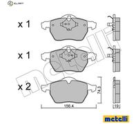 Brake pads 22-0314-1 METELLI for VOLVO S70 V70 C70 I Coupe C70 I Convertible