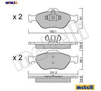Brake pads 22-0316-0 METELLI for FORD MAZDA
