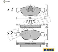 Brake pads 22-0316-0 METELLI for FORD MAZDA