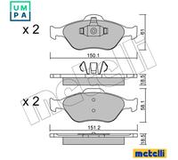 Brake pads 22-0316-0 METELLI for FORD MAZDA